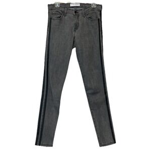 Flying Monkey Grey Skinny Jeans Black Side Stripe Denim Womens Size 28 Faded